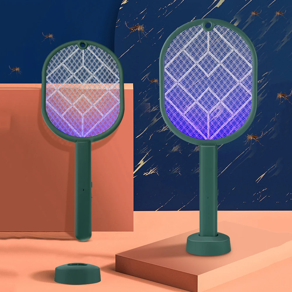 Rechargeable 2-in-1 UV Mosquito Eliminator & Electric Racket 3 2-in-1 Electric Mosquito Racket Mosquito Killer Lamp USB Rechargeable Foldable Mosquito Repellent Lamp Swatter Fly Swatter 3