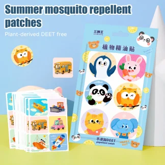36 summer children's cartoon mosquito stickers, natural plant oils baby outdoor anti-mosquito stickers A pack of 36 stickers 1