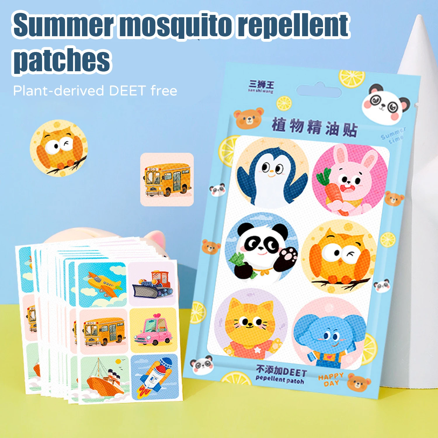 36-Pack Mosquito Repellent Stickers for kids 1 36 summer children's cartoon mosquito stickers, natural plant oils baby outdoor anti-mosquito stickers A pack of 36 stickers 1
